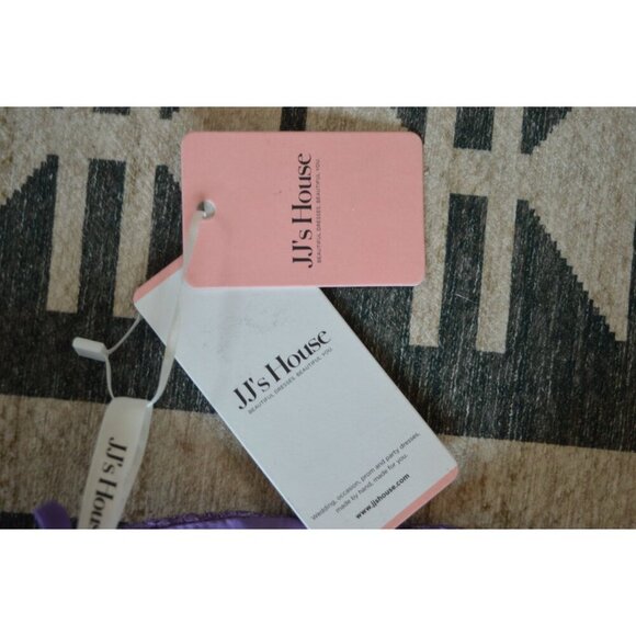 NWT JJ's House Tahiti Purple Lace Chiffon High Neck Prom Gown Dress Size 10 - Picture 8 of 11